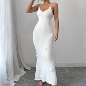Chic Nation White Floral Maxi Dress